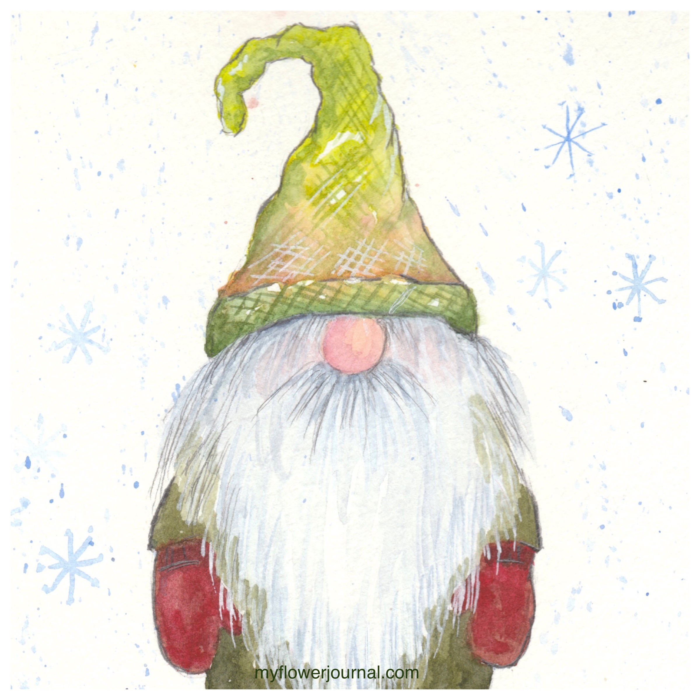 Paint A Watercolor Gnome In A Few Easy Steps My Flower Journal