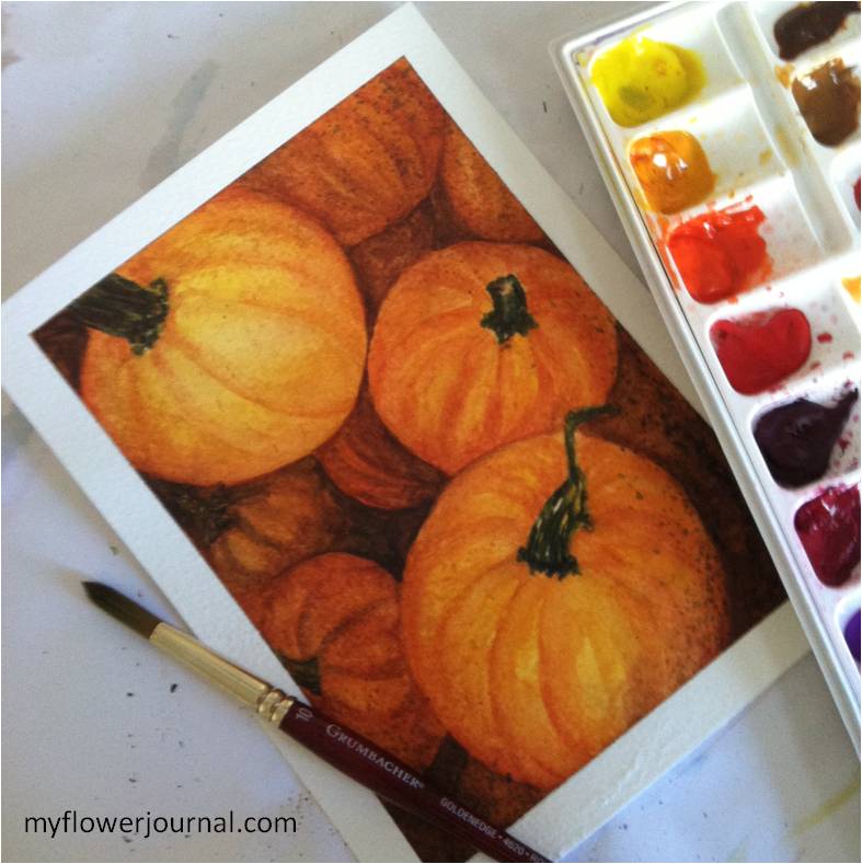 Download Fall Pumpkins In Watercolor My Flower Journal